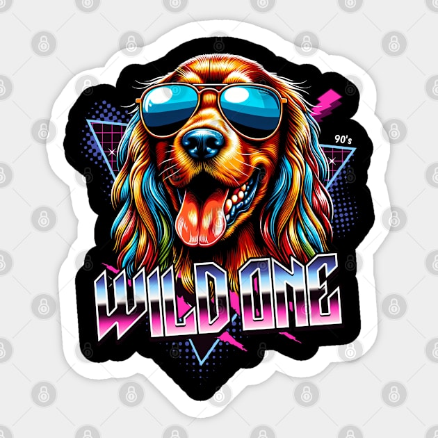 Wild One Sussex Spaniel Sticker by Miami Neon Designs